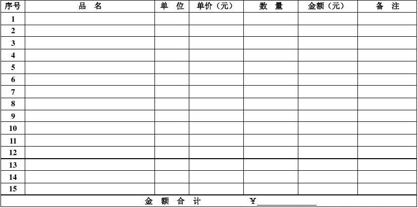 辦公用品明細單